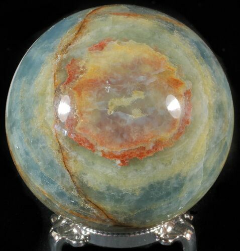 Polished Blue Calcite Sphere - Argentina #63261